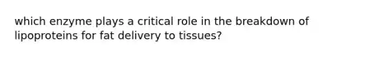 which enzyme plays a critical role in the breakdown of lipoproteins for fat delivery to tissues?