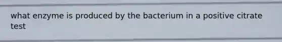 what enzyme is produced by the bacterium in a positive citrate test