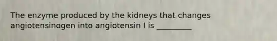 The enzyme produced by the kidneys that changes angiotensinogen into angiotensin I is _________