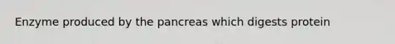 Enzyme produced by the pancreas which digests protein