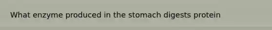 What enzyme produced in <a href='https://www.questionai.com/knowledge/kLccSGjkt8-the-stomach' class='anchor-knowledge'>the stomach</a> digests protein