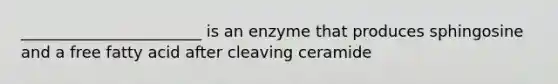 _______________________ is an enzyme that produces sphingosine and a free fatty acid after cleaving ceramide