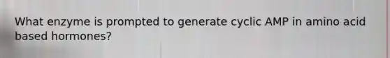 What enzyme is prompted to generate cyclic AMP in amino acid based hormones?