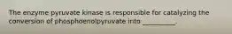 The enzyme pyruvate kinase is responsible for catalyzing the conversion of phosphoenolpyruvate into __________.