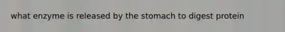 what enzyme is released by the stomach to digest protein