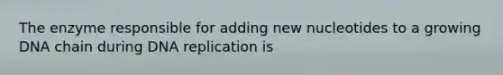 The enzyme responsible for adding new nucleotides to a growing DNA chain during DNA replication is