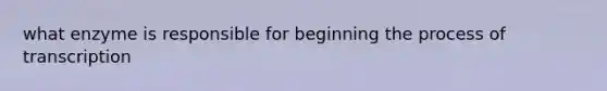 what enzyme is responsible for beginning the process of transcription