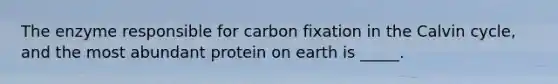 The enzyme responsible for carbon fixation in the Calvin cycle, and the most abundant protein on earth is _____.