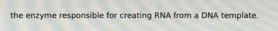 the enzyme responsible for creating RNA from a DNA template.