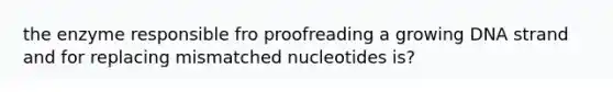 the enzyme responsible fro proofreading a growing DNA strand and for replacing mismatched nucleotides is?