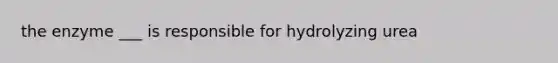 the enzyme ___ is responsible for hydrolyzing urea