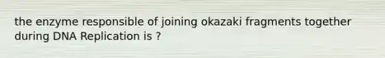 the enzyme responsible of joining okazaki fragments together during DNA Replication is ?