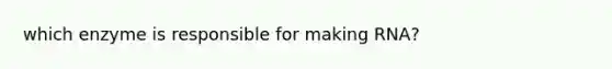 which enzyme is responsible for making RNA?