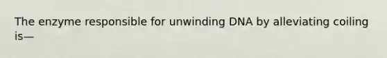The enzyme responsible for unwinding DNA by alleviating coiling is—