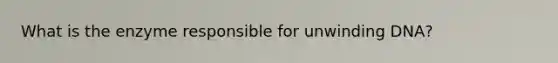 What is the enzyme responsible for unwinding DNA?
