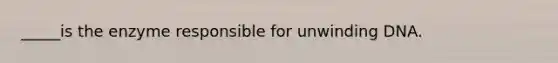 _____is the enzyme responsible for unwinding DNA.