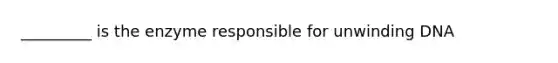 _________ is the enzyme responsible for unwinding DNA