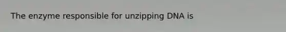 The enzyme responsible for unzipping DNA is