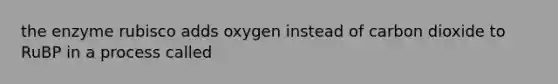 the enzyme rubisco adds oxygen instead of carbon dioxide to RuBP in a process called