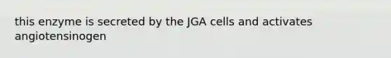 this enzyme is secreted by the JGA cells and activates angiotensinogen