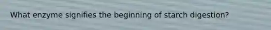 What enzyme signifies the beginning of starch digestion?