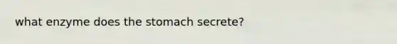 what enzyme does <a href='https://www.questionai.com/knowledge/kLccSGjkt8-the-stomach' class='anchor-knowledge'>the stomach</a> secrete?