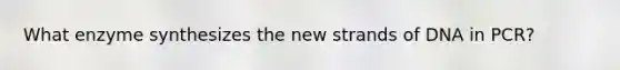 What enzyme synthesizes the new strands of DNA in PCR?