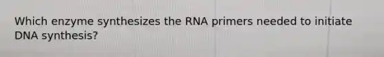 Which enzyme synthesizes the RNA primers needed to initiate DNA synthesis?