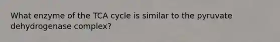 What enzyme of the TCA cycle is similar to the pyruvate dehydrogenase complex?