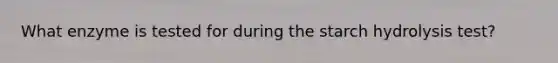 What enzyme is tested for during the starch hydrolysis test?