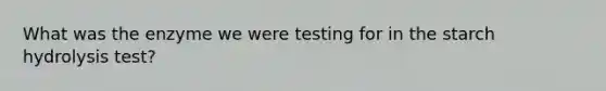 What was the enzyme we were testing for in the starch hydrolysis test?