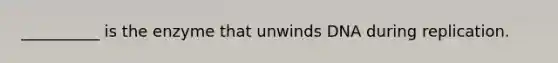 __________ is the enzyme that unwinds DNA during replication.
