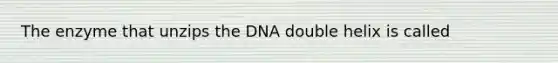 The enzyme that unzips the DNA double helix is called