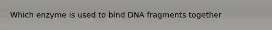 Which enzyme is used to bind DNA fragments together