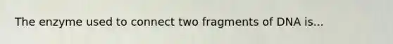 The enzyme used to connect two fragments of DNA is...