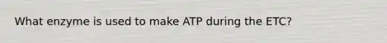 What enzyme is used to make ATP during the ETC?