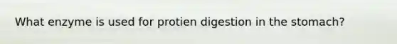 What enzyme is used for protien digestion in the stomach?