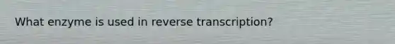 What enzyme is used in reverse transcription?