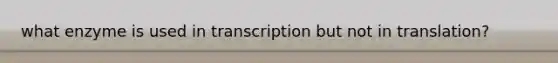 what enzyme is used in transcription but not in translation?