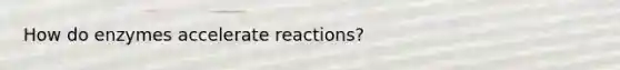 How do enzymes accelerate reactions?