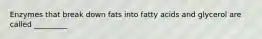 Enzymes that break down fats into fatty acids and glycerol are called _________