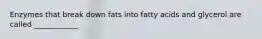 Enzymes that break down fats into fatty acids and glycerol are called ____________