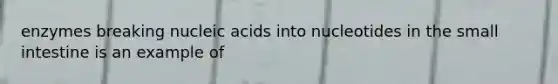 enzymes breaking nucleic acids into nucleotides in the small intestine is an example of