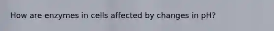 How are enzymes in cells affected by changes in pH?