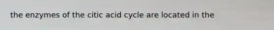 the enzymes of the citic acid cycle are located in the