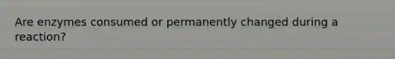 Are enzymes consumed or permanently changed during a reaction?