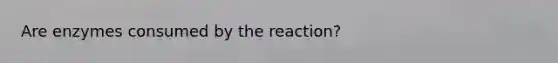 Are enzymes consumed by the reaction?