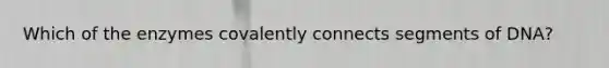 Which of the enzymes covalently connects segments of DNA?