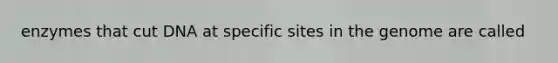 enzymes that cut DNA at specific sites in the genome are called