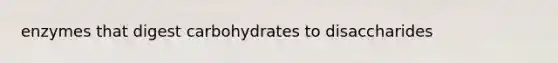 enzymes that digest carbohydrates to disaccharides